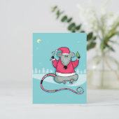 Cartes Pour Fêtes Annuelles Rat de Noël en combinaison Père Noël (Debout devant)