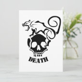 Cartes Pour Fêtes Annuelles Rat en colère sur un crâne mal (Debout devant)