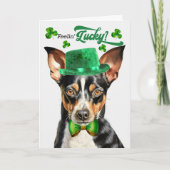 Cartes Pour Fêtes Annuelles Rat Terrier Chien Feelin' Lucky St Patrick's Day (Devant)