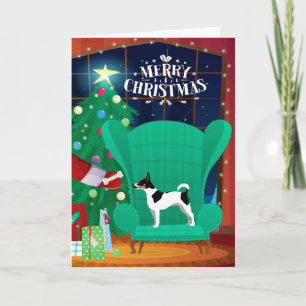 Cartes Pour Fêtes Annuelles Rat Terrier Noël Père Noël cadeau
