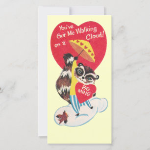 Cartes Pour Fêtes Annuelles Raton laveur vintage de la Saint-Valentin