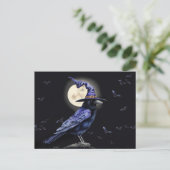 Cartes Pour Fêtes Annuelles Raven Halloween style d'art populaire (Debout devant)