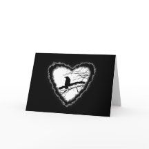Raven Heart Valentine Romance Love Card