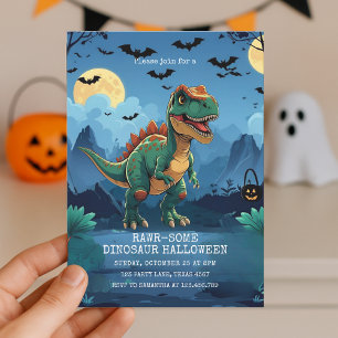 Cartes Pour Fêtes Annuelles RAWR-some Dinosaur Halloween Kids Party