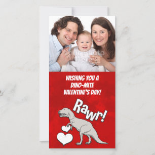 Cartes Pour Fêtes Annuelles Rawr Tyrannosaurus T Rex Valentine's Day Garçons