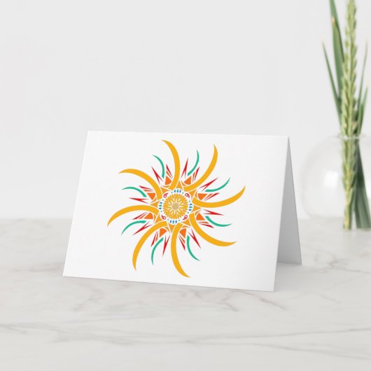 Cartes Pour Fêtes Annuelles rayons solaires (Devant)