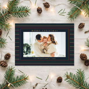 Cartes Pour Fêtes Annuelles Rayures de Noël une photo