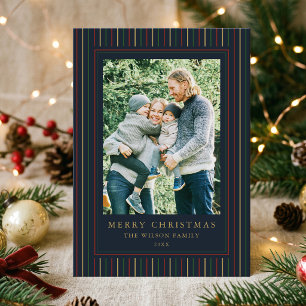 Cartes Pour Fêtes Annuelles Rayures de Noël une photo
