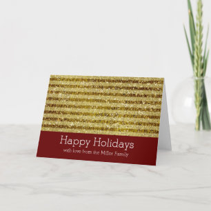 Cartes Pour Fêtes Annuelles Rayures Pailletées Or