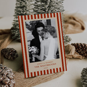 Cartes Pour Fêtes Annuelles Rayures rouges 