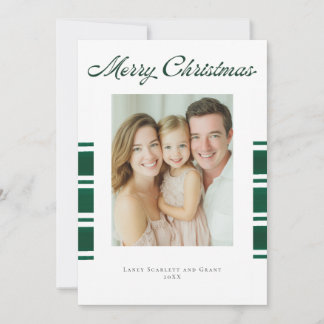 Cartes Pour Fêtes Annuelles Rayures vertes classique de Noël