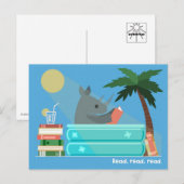 Cartes Pour Fêtes Annuelles Reading Rhino in the Pool Postcards (Devant / Derrière)