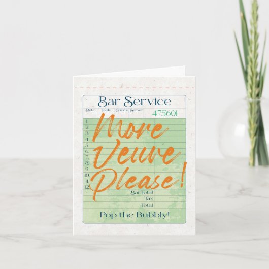 Cartes Pour Fêtes Annuelles Réception chèque client Champagne Pop the Bubbly (Devant)