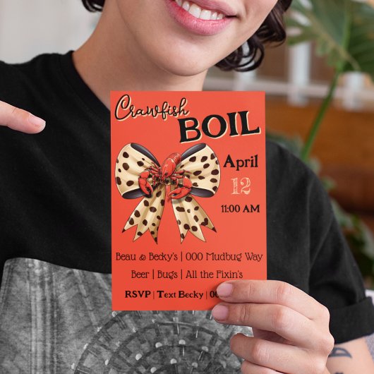 Cartes Pour Fêtes Annuelles Réchauffer l'écrevisse avec la cale léopard et la 