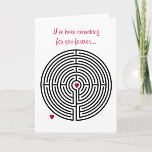 Cartes Pour Fêtes Annuelles Recherche d'amour Labyrinth