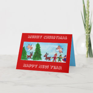 Cartes Pour Fêtes Annuelles Recherche de porcs de vol du TreeCard parfait