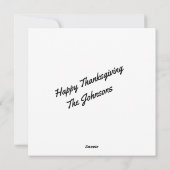 Cartes Pour Fêtes Annuelles Récolte abondante de Thanksgiving (Dos)
