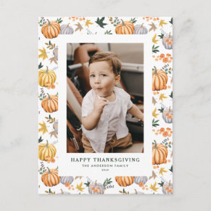 Cartes Pour Fêtes Annuelles Récolte d'automne Citrouille Photo Bonne Action de