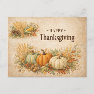 Cartes Pour Fêtes Annuelles Récolte rustique d'automne Joyeux Thanksgiving
