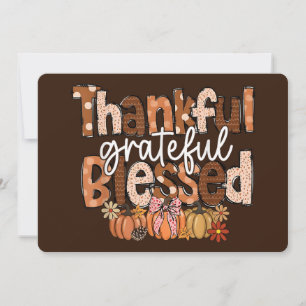 Cartes Pour Fêtes Annuelles Reconnaissant, Grateful, Bénis – Typographie d'Aut