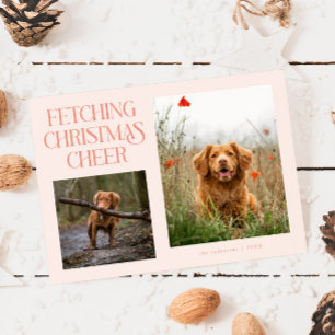 Cartes Pour Fêtes Annuelles Récupération de la Joie de Noël Peach Photo de Chi