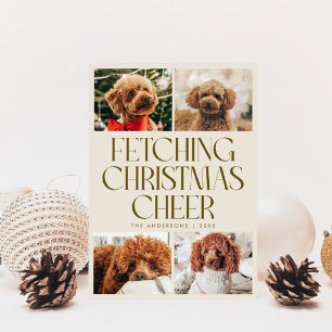 Cartes Pour Fêtes Annuelles Récupération de la Joie de Noël Photo de Chien Crè