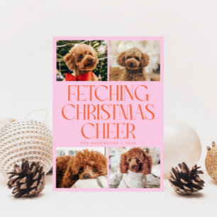 Cartes Pour Fêtes Annuelles Récupération de la Joie de Noël Photo de Chien Ora