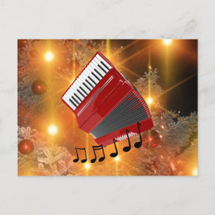 Cartes Pour Fêtes Annuelles Red Accordion Holiday Design