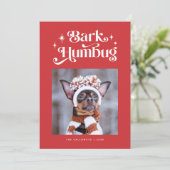 Cartes Pour Fêtes Annuelles Red BARK HUMBUG Funny Chien Photo Noël (Debout devant)