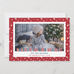 Cartes Pour Fêtes Annuelles Red Believe In The Magic Stars Photo