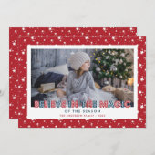 Cartes Pour Fêtes Annuelles Red Believe In The Magic Stars Photo (Devant / Derrière)