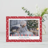 Cartes Pour Fêtes Annuelles Red Believe In The Magic Stars Photo (Debout devant)