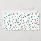 Cartes Pour Fêtes Annuelles Red Berries 3 Photo Joyeux Noël Bonne année (Dos)