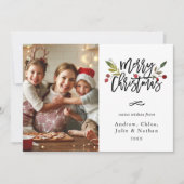 Cartes Pour Fêtes Annuelles Red Berries Joyeux Noël Photo (Devant)