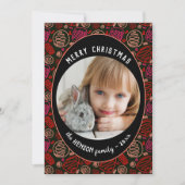 Cartes Pour Fêtes Annuelles Red Black One ligne art Noël Famille (Devant)