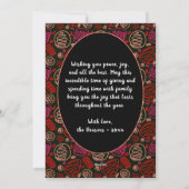 Cartes Pour Fêtes Annuelles Red Black One ligne art Noël Famille (Dos)