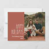 Cartes Pour Fêtes Annuelles Red Boho Polka Dot Joyeuses Vacances Simple Photo (Devant)