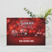 Cartes Pour Fêtes Annuelles Red Bokeh Sparkle Elegance Corporate (Debout devant)