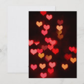 Cartes Pour Fêtes Annuelles Red bokeh valentin hearts (Devant / Derrière)