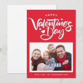 Cartes Pour Fêtes Annuelles Red Bold Modern Calligraphy Photo Saint Valentin (Devant / Derrière)