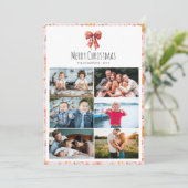 Cartes Pour Fêtes Annuelles Red Bow Coquette Multiphoto Noël (Debout devant)