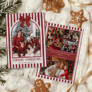 Cartes Pour Fêtes Annuelles Red Bow Family Photo Christmas Holiday Card