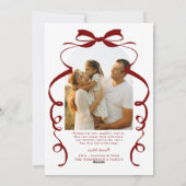 Cartes Pour Fêtes Annuelles Red Bow Photo Joyeux Arche de Noël (Dos)