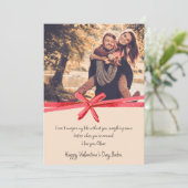 Cartes Pour Fêtes Annuelles Red Bow Ribbon Valentine's Day Photo (Debout devant)
