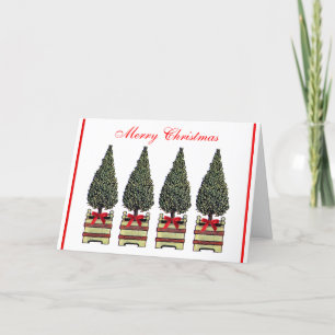 Cartes Pour Fêtes Annuelles Red Bow Topiary Christmas Tree élégant classique
