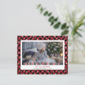 Cartes Pour Fêtes Annuelles Red Buffalo Plaid Neige Stars Croire Photo (Debout devant)