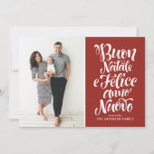 Cartes Pour Fêtes Annuelles Red Buon Natale Calligraphie (Devant)