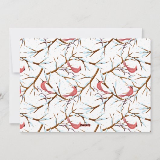 Cartes Pour Fêtes Annuelles Red Cardinal Bird Joyeuses Fêtes (Dos)