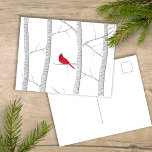 Cartes Pour Fêtes Annuelles Red Cardinal Woodland Winter Tree Rustic Country<br><div class="desc">Un cardinal rouge simple dans un arbre d'hiver boisé. Un design simple avec un oiseau rustique et un style boisé de campagne artistique,  vous souhaite,  vous et vos heureux vacances avec cette carte de vacances personnalisée.</div>