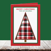 Cartes Pour Fêtes Annuelles Red Change of Address Holiday Moving Announcement